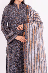 NUSL3349 Printed Cambric Suit - Unstitched 3Pc