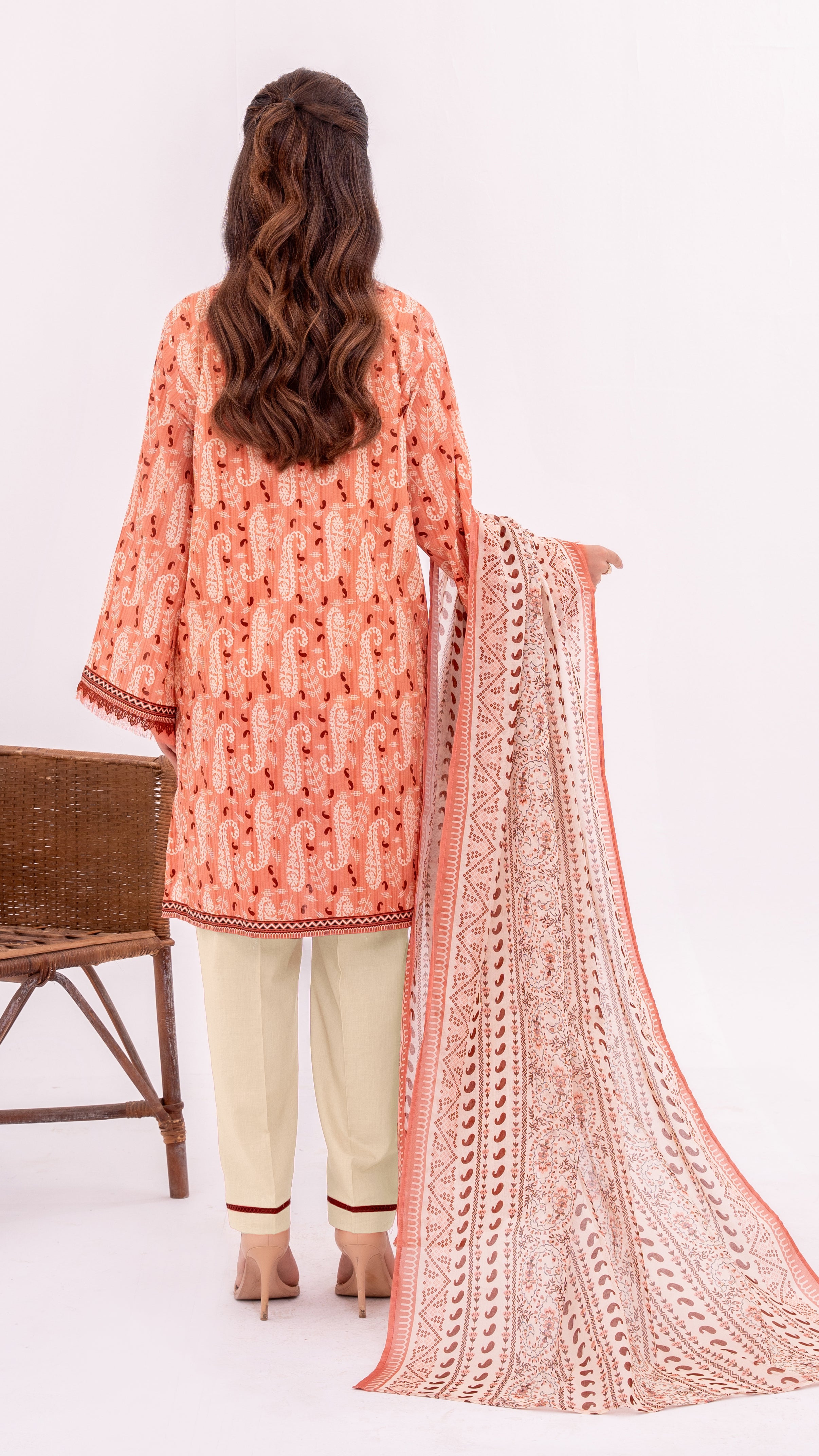 NUSL3350 Printed Cambric Suit - Unstitched 3Pc