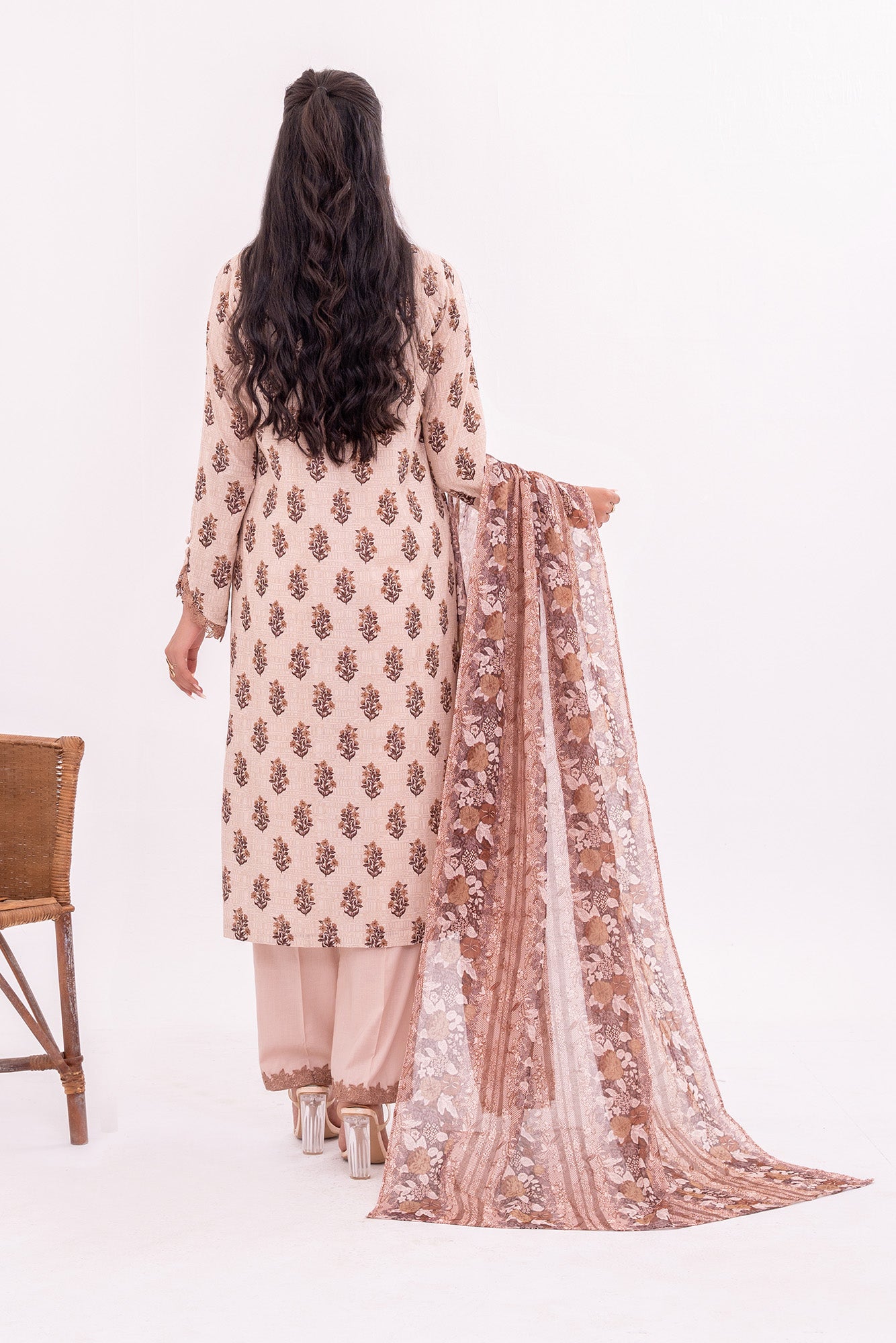 NUSL3354 Printed Cambric Suit - Unstitched 3Pc