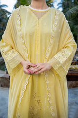 NUSF3274 Schiffli Embroidered Lawn Suit - Unstitched 3Pc