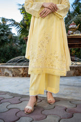 NUSF3274 Schiffli Embroidered Lawn Suit - Unstitched 3Pc