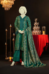 NUSJ3293 Jacquard Lawn Suit - Unstitched 3Pc