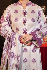 NUSJ3290 Jacquard Lawn Suit - Unstitched 3Pc