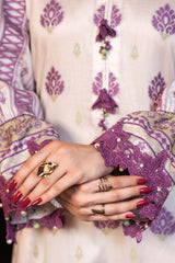 NUSJ3290 Jacquard Lawn Suit - Unstitched 3Pc
