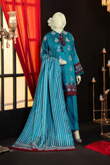 NUSJ3289 Jacquard Lawn Suit - Unstitched 3Pc