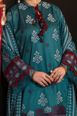 NUSJ3289 Jacquard Lawn Suit - Unstitched 3Pc