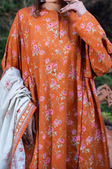 TANGERINE - Printed Unstitched Khaddar Suit (3 Piece) 3146
