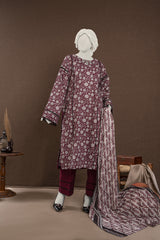 NUS3162 Digital Printed Lawn Suit - 3Pc