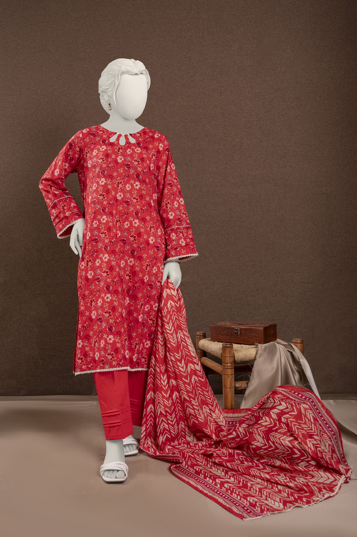 NUS3158 Digital Printed Lawn Suit - 3Pc