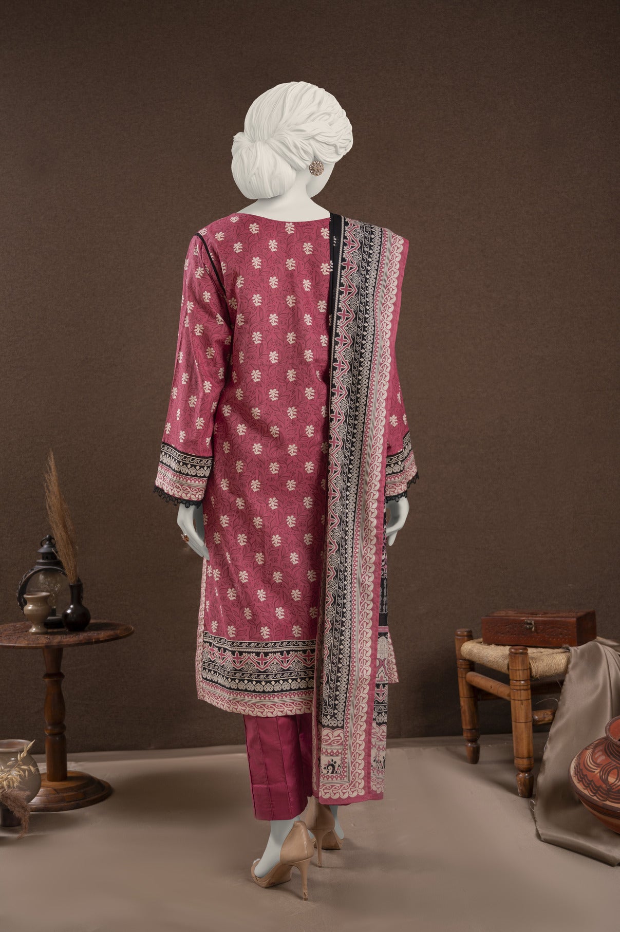 NUS3174 Digital Printed Lawn Suit - 3Pc