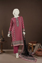 NUS3174 Digital Printed Lawn Suit - 3Pc