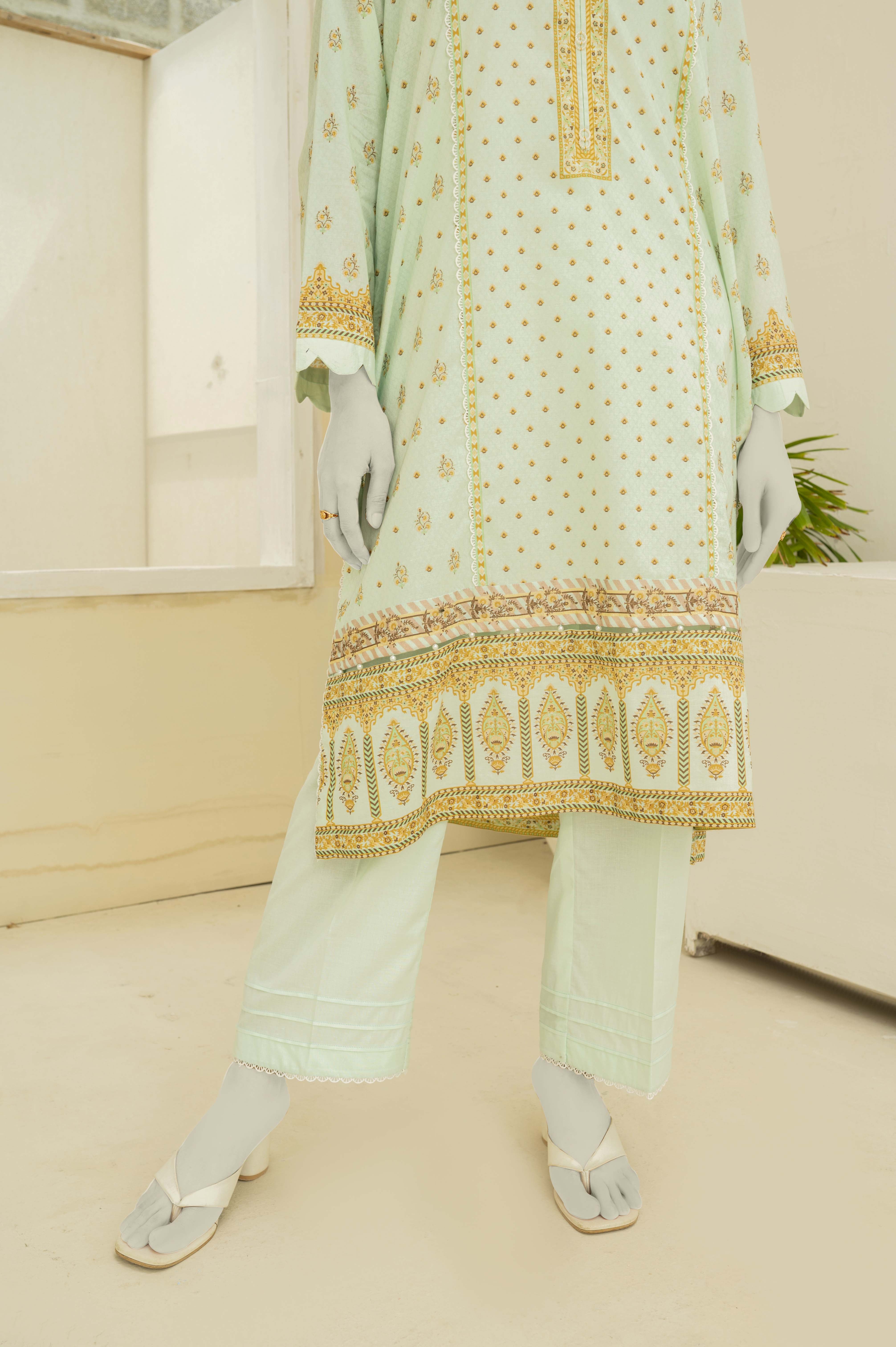 NUS3194 Digital Printed Lawn Suit - 3Pc