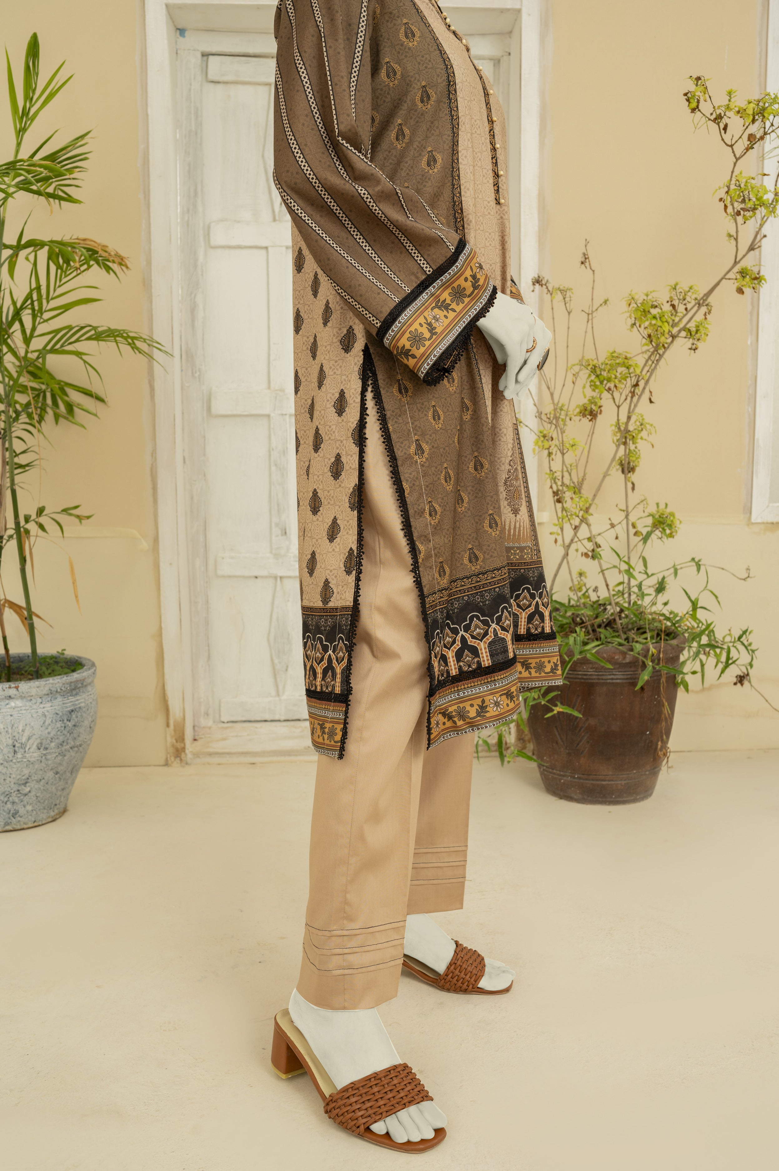 NUS3189 Digital Printed Lawn Suit - 3Pc