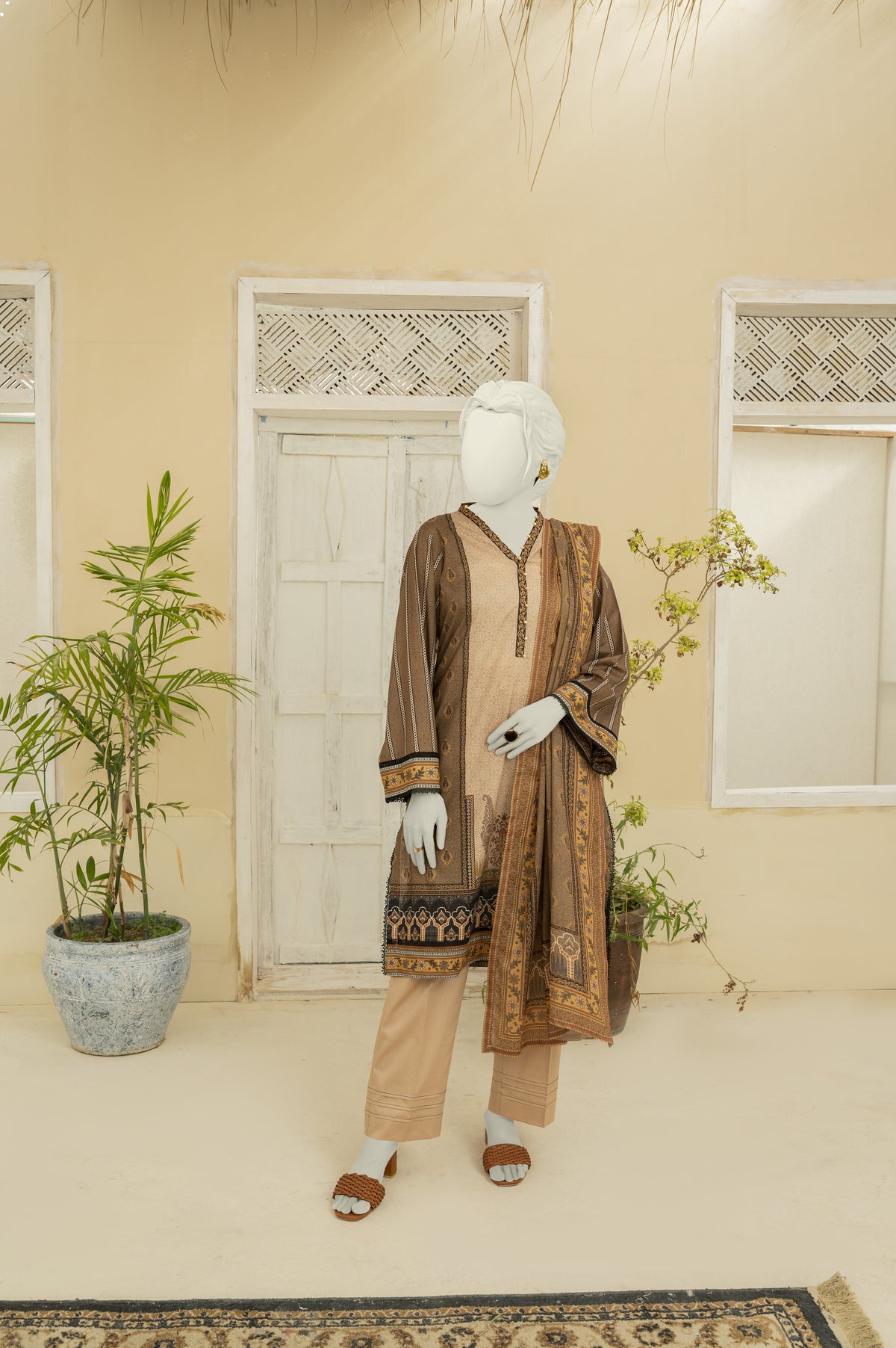 NUS3189 Digital Printed Lawn Suit - 3Pc