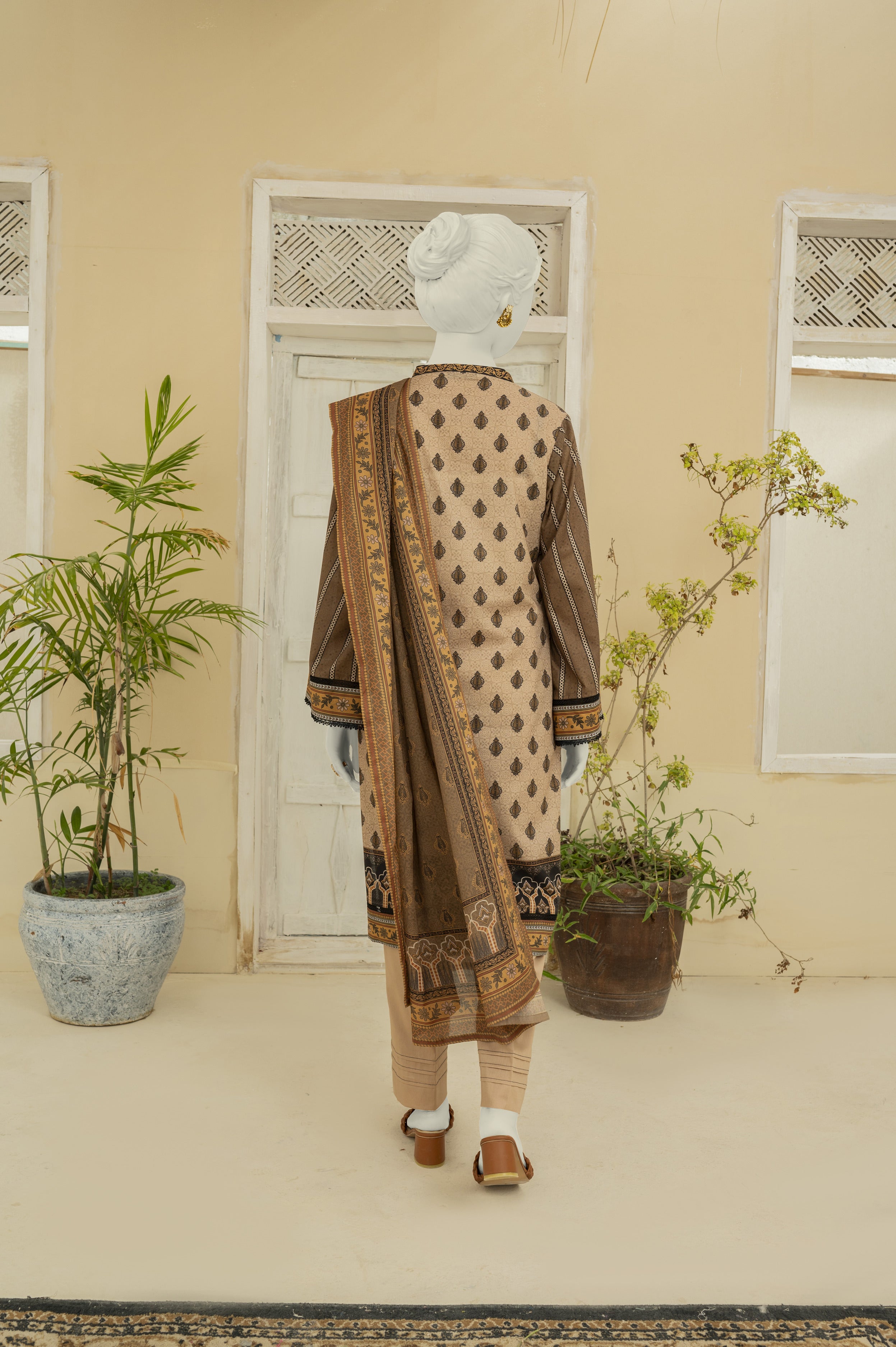 NUS3189 Digital Printed Lawn Suit - 3Pc