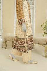 NUS3181 Digital Printed Lawn Suit - 3Pc