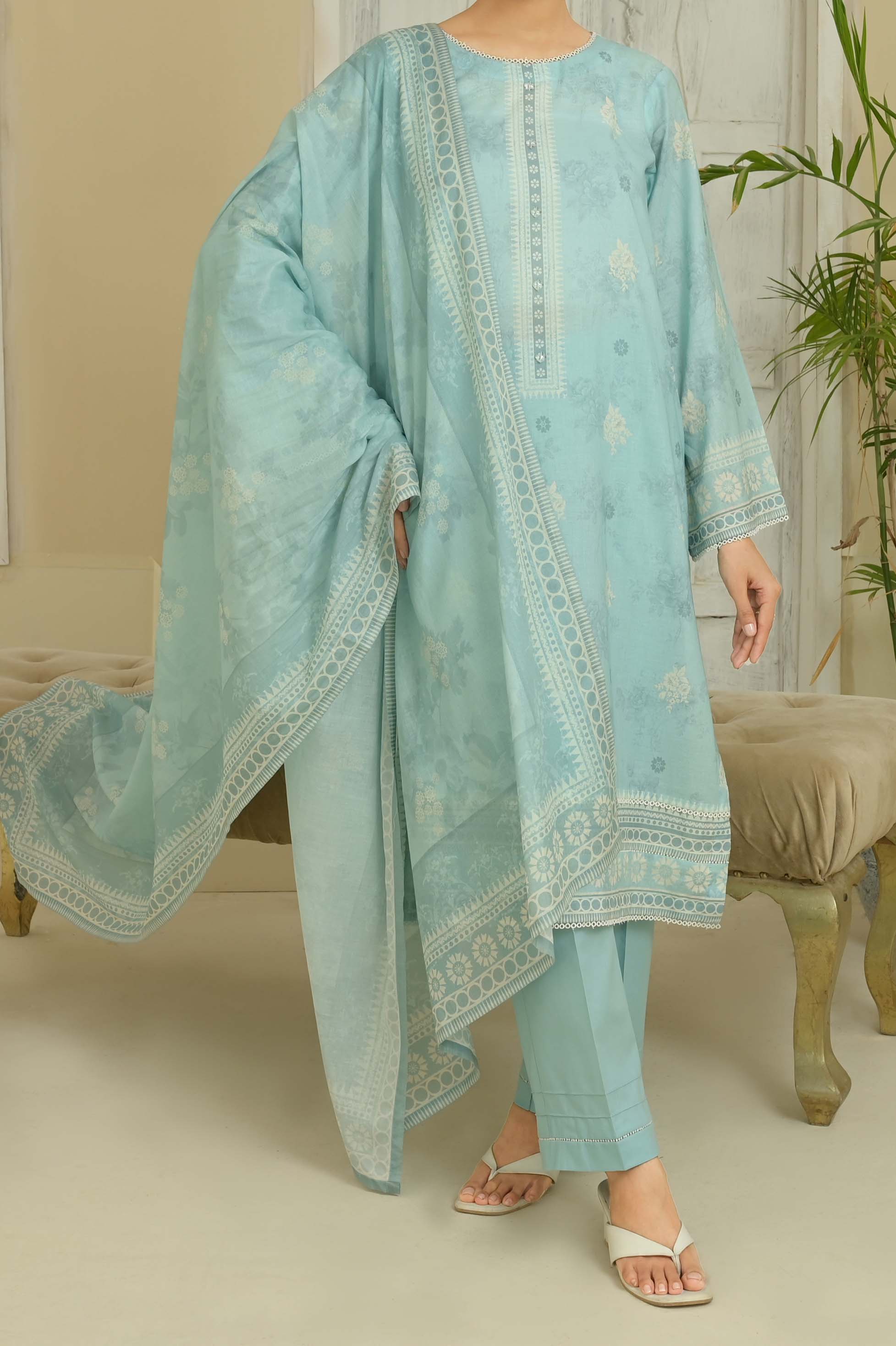 NPSL3108 Digital Printed Lawn Suit - Stitched 3 PC