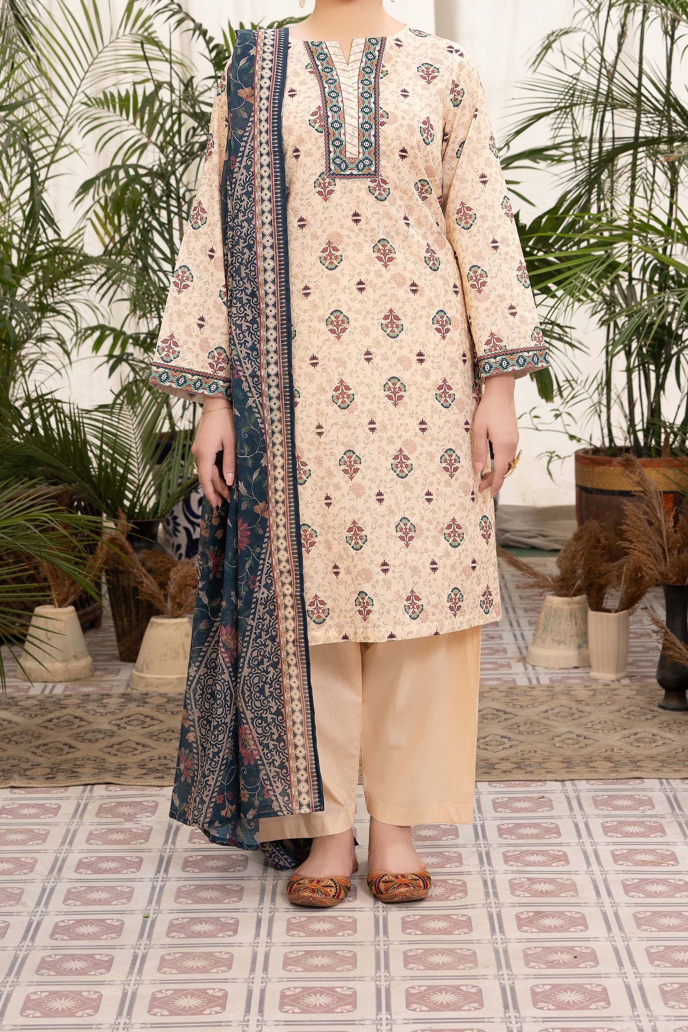 NUSL3298 Printed Lawn Suit - Unstitched 3Pc