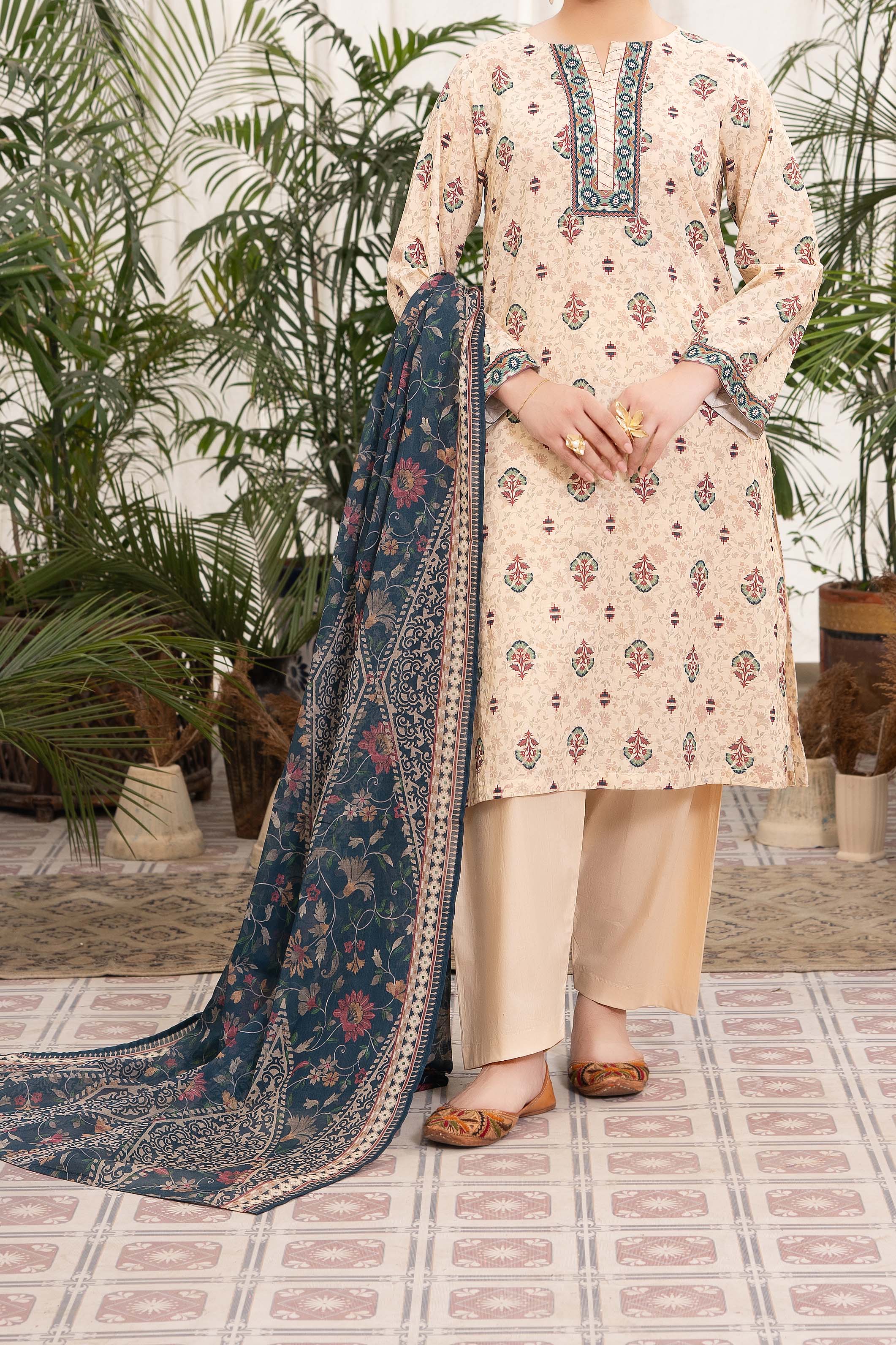 NUSL3298 Printed Lawn Suit - Unstitched 3Pc