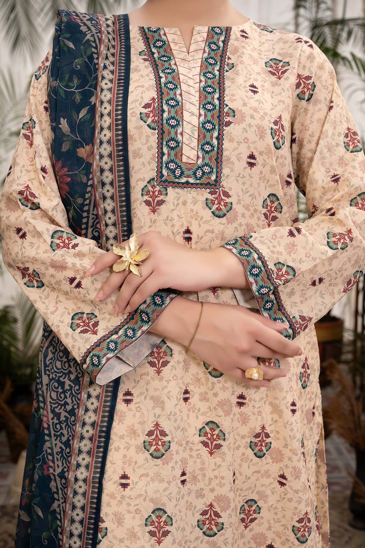 NUSL3298 Printed Lawn Suit - Unstitched 3Pc