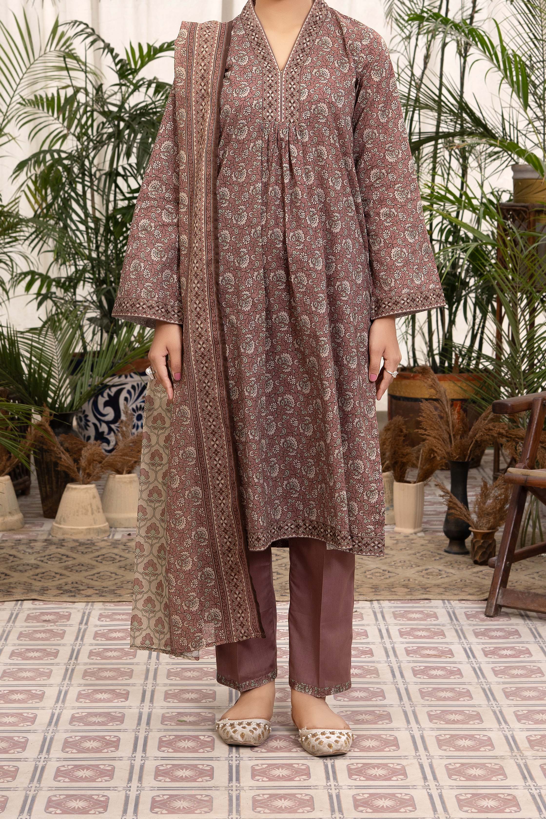 NUSL3306 Printed Lawn Suit - Unstitched 3Pc