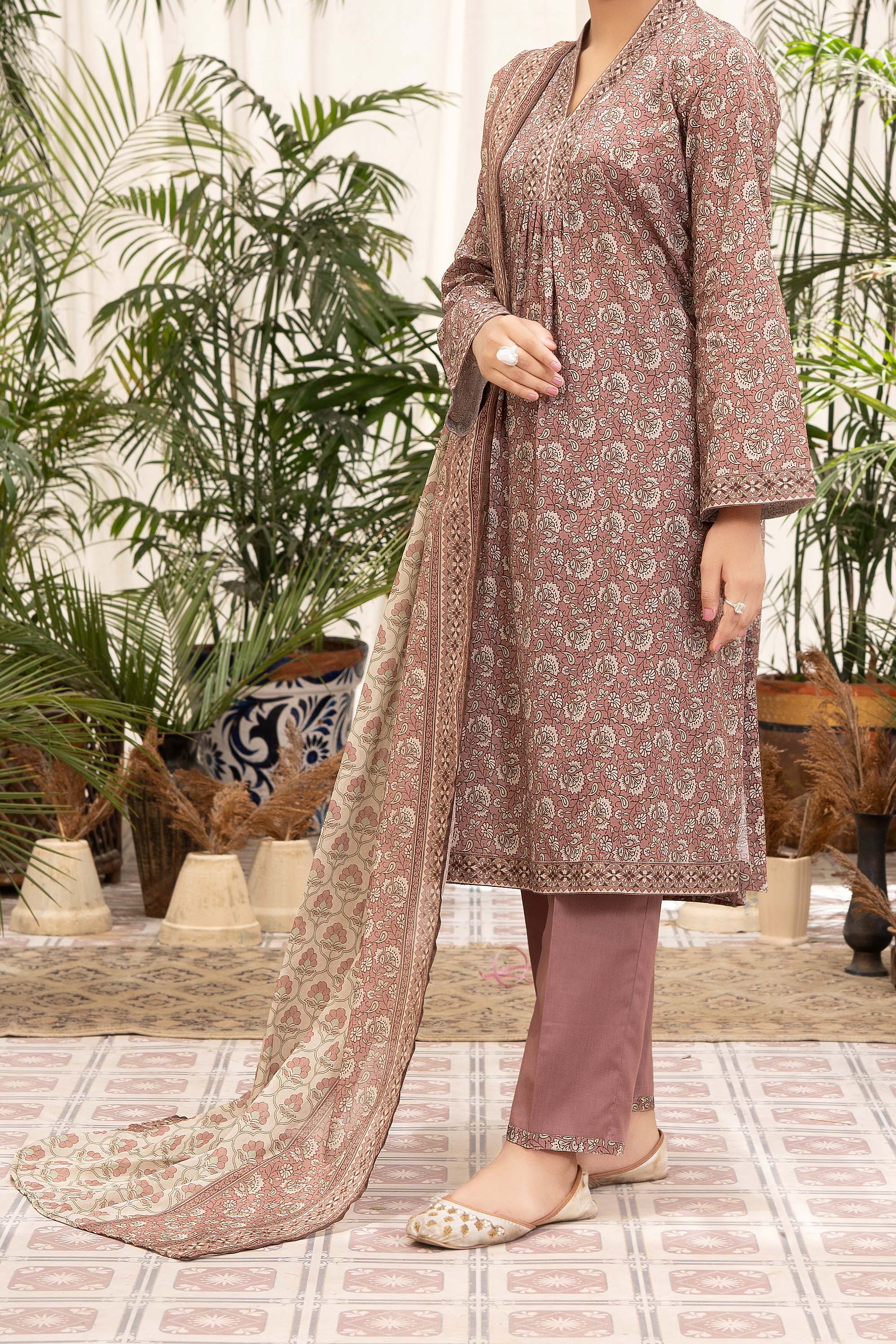 NUSL3306 Printed Lawn Suit - Unstitched 3Pc