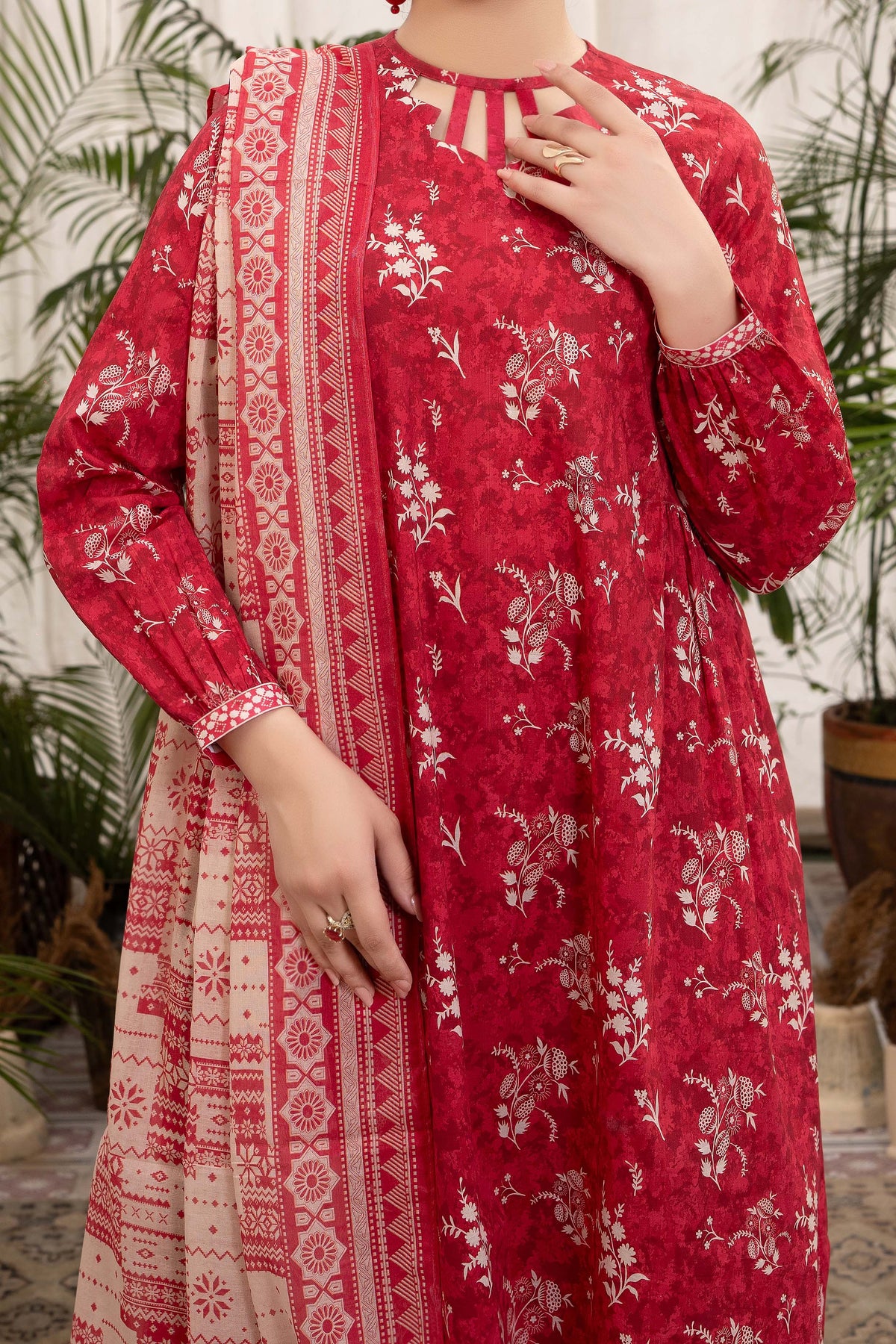 NUSL3322 Printed Lawn Suit - Unstitched 3Pc