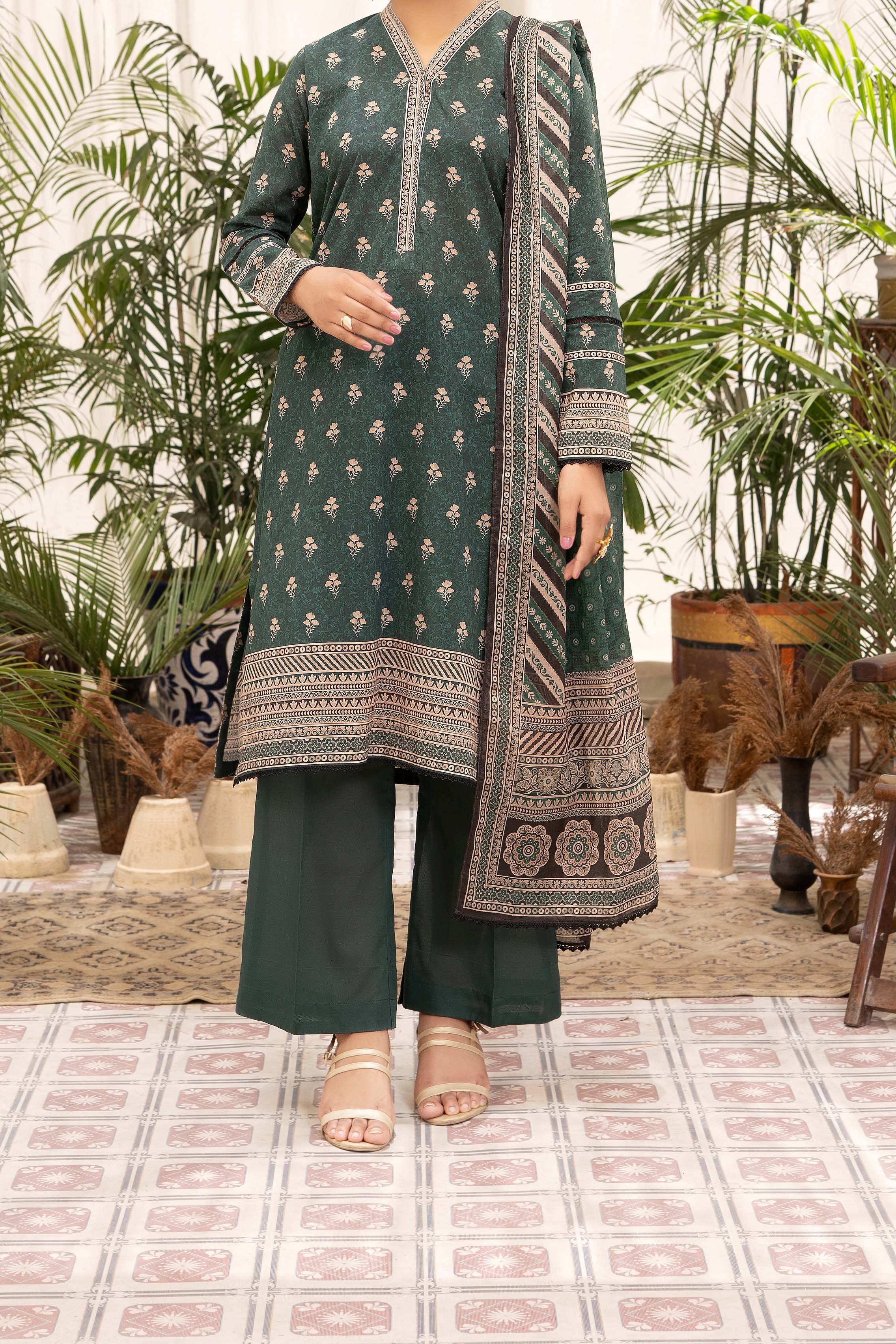 NUSL3297 Printed Lawn Suit - Unstitched 3Pc