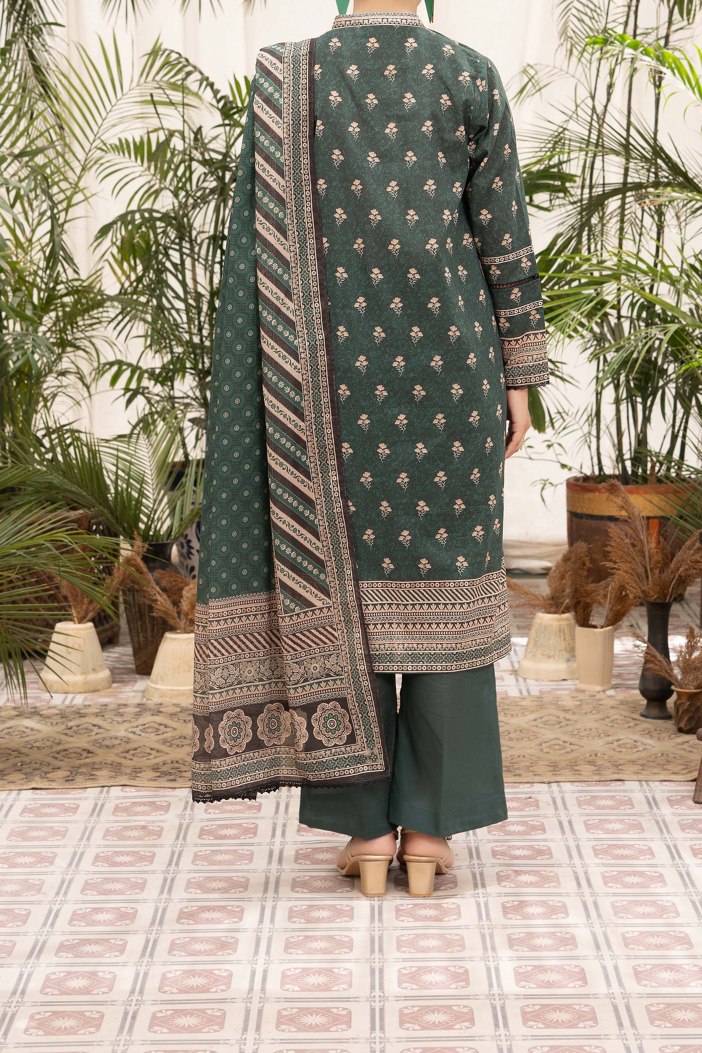 NUSL3297 Printed Lawn Suit - Unstitched 3Pc