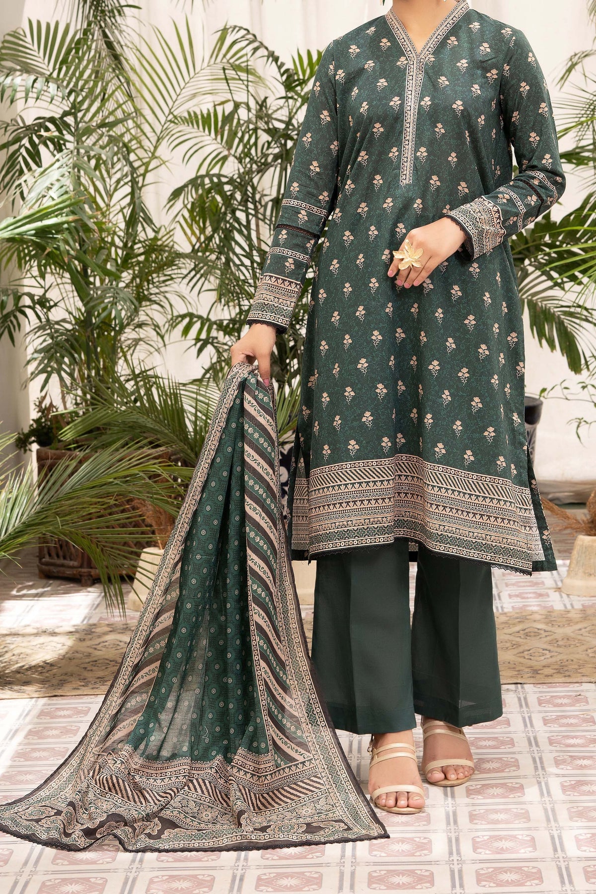 NUSL3297 Printed Lawn Suit - Unstitched 3Pc