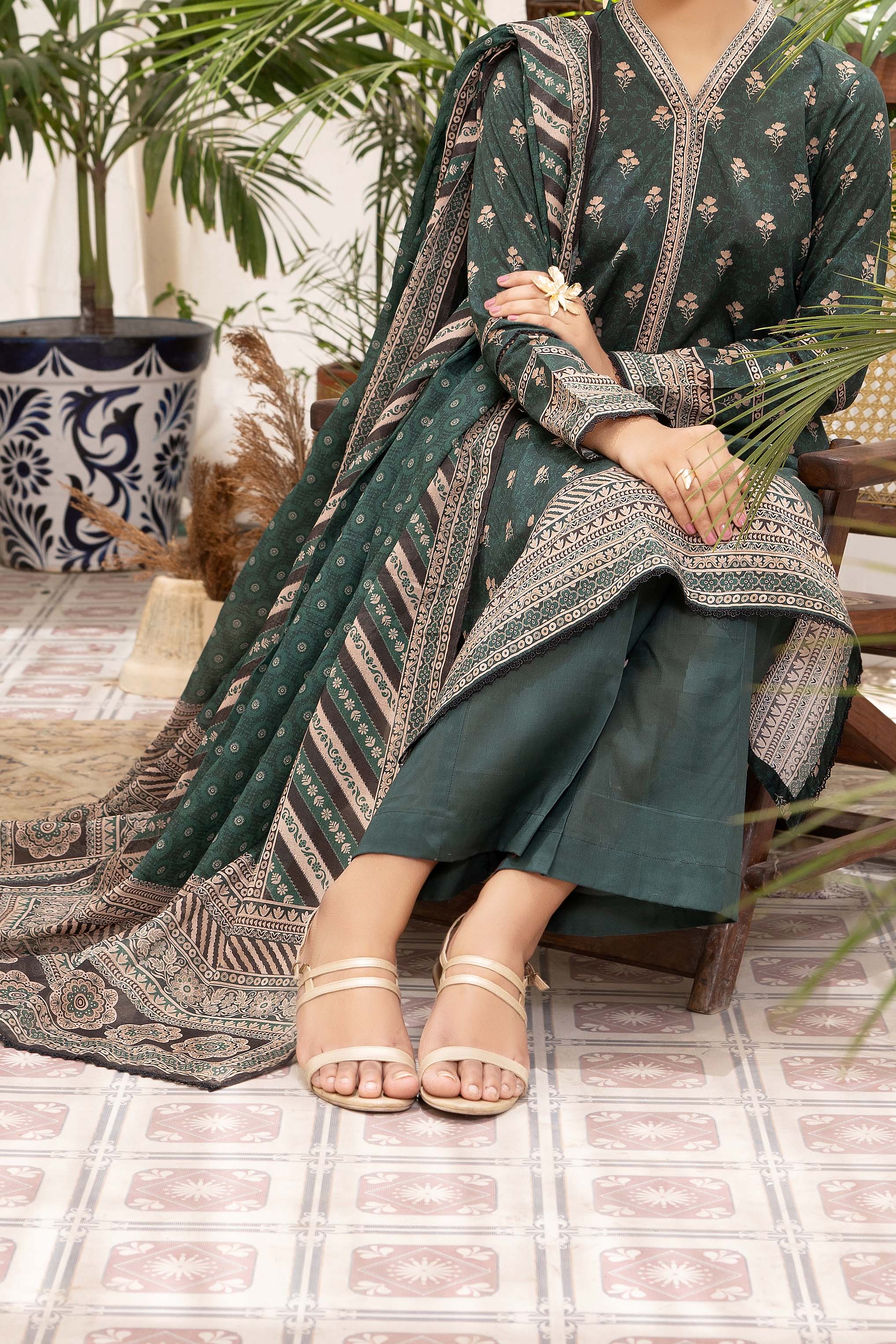 NUSL3297 Printed Lawn Suit - Unstitched 3Pc
