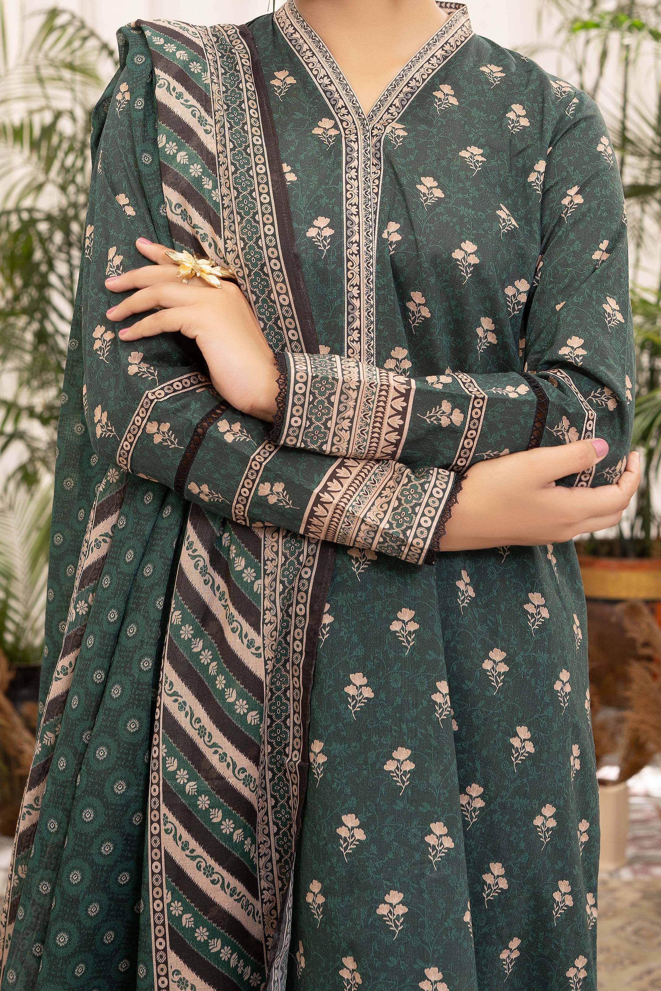 NUSL3297 Printed Lawn Suit - Unstitched 3Pc
