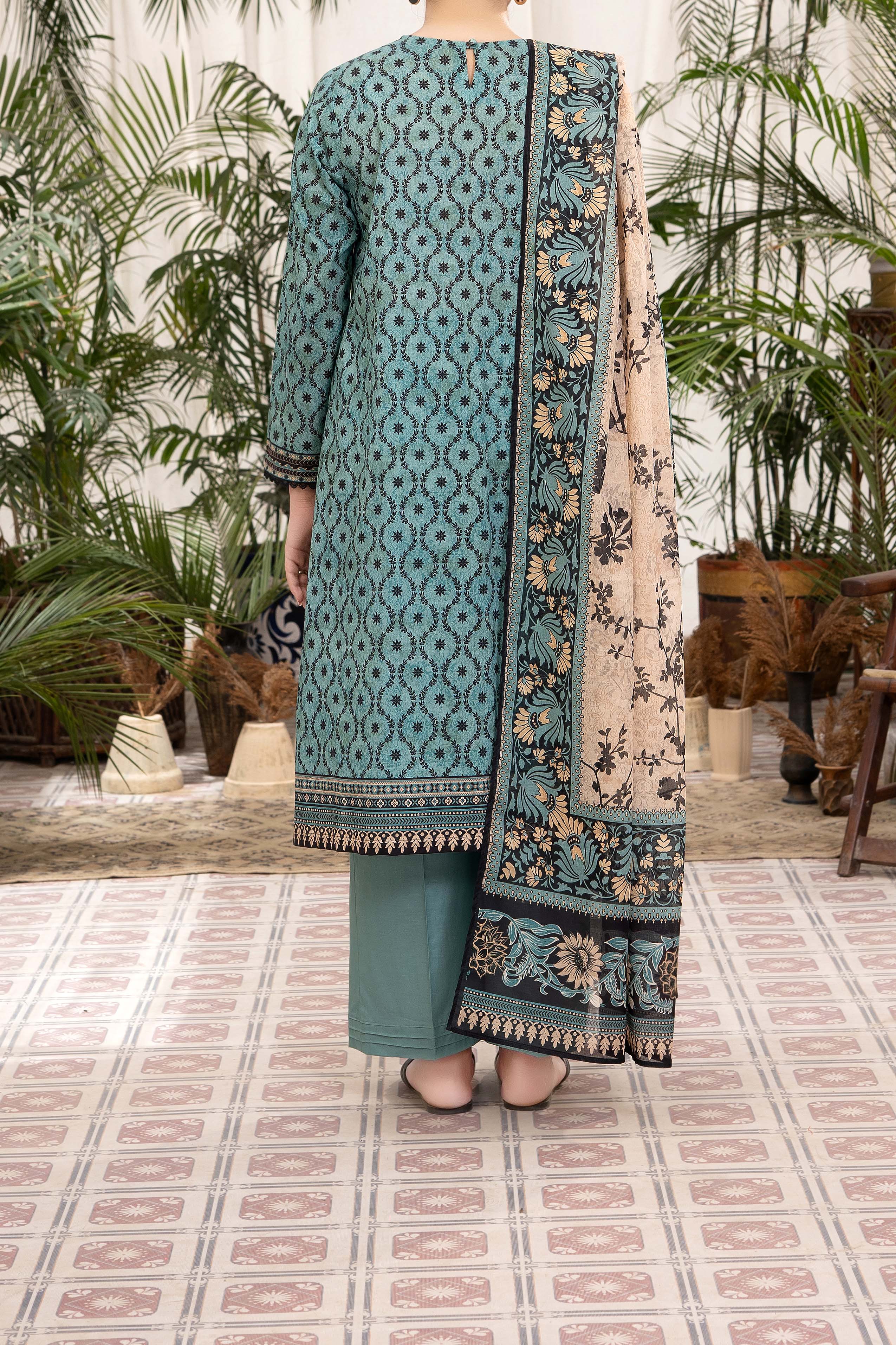 NUSL3295 Printed Lawn Suit - Unstitched 3Pc
