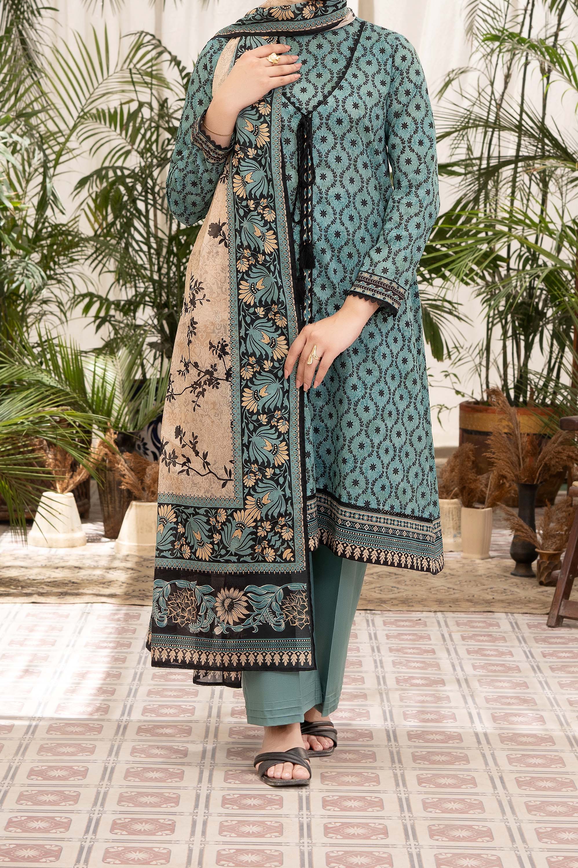 NUSL3295 Printed Lawn Suit - Unstitched 3Pc