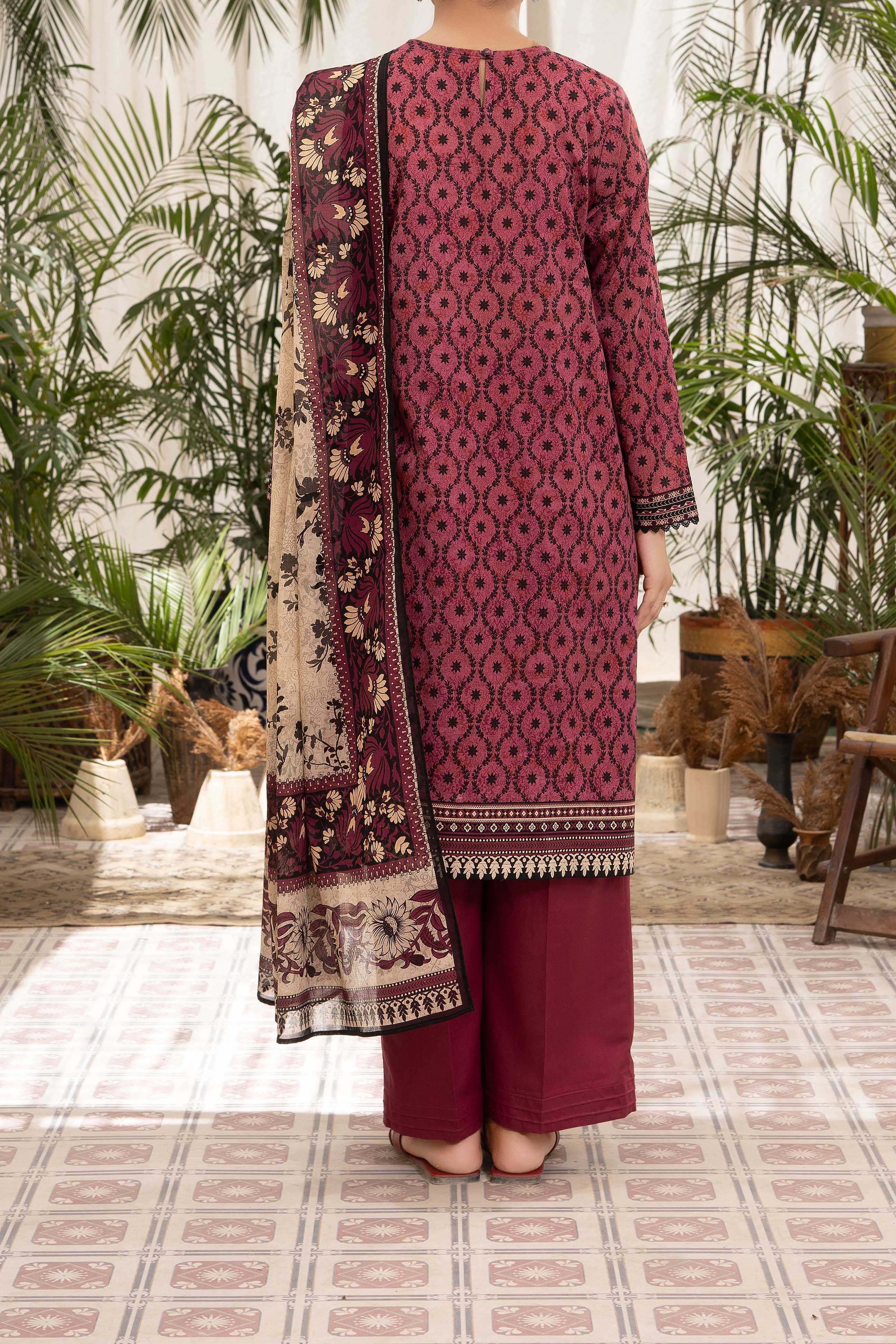 NUSL3325 Printed Lawn Suit - Unstitched 3Pc