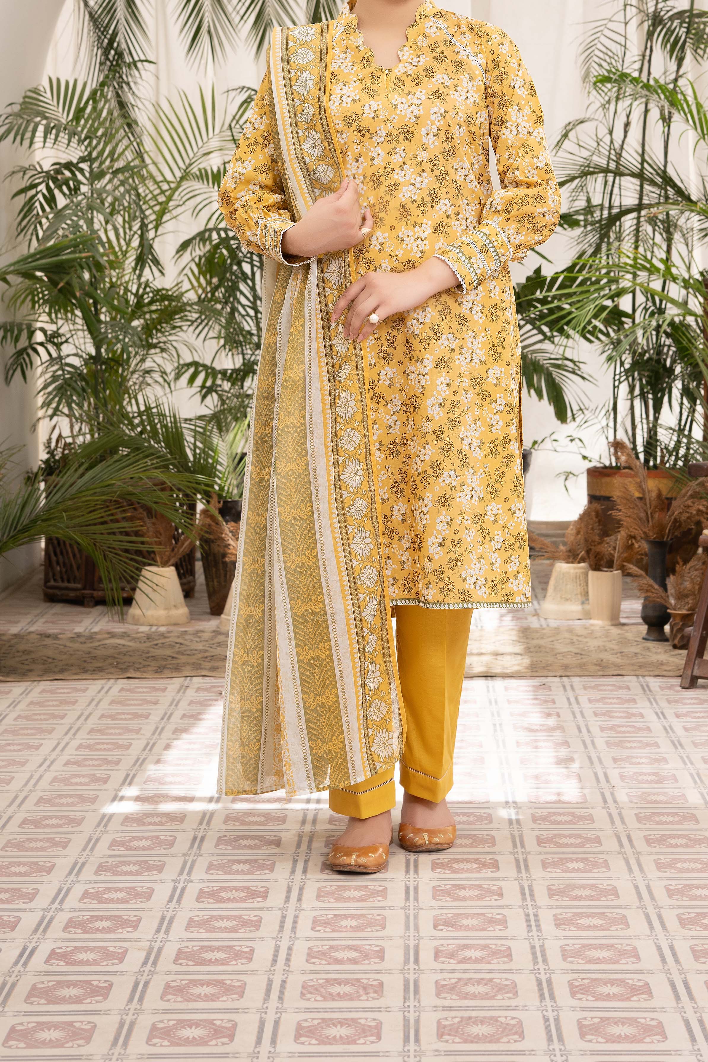 NUSL3310 Printed Lawn Suit - Unstitched 3Pc