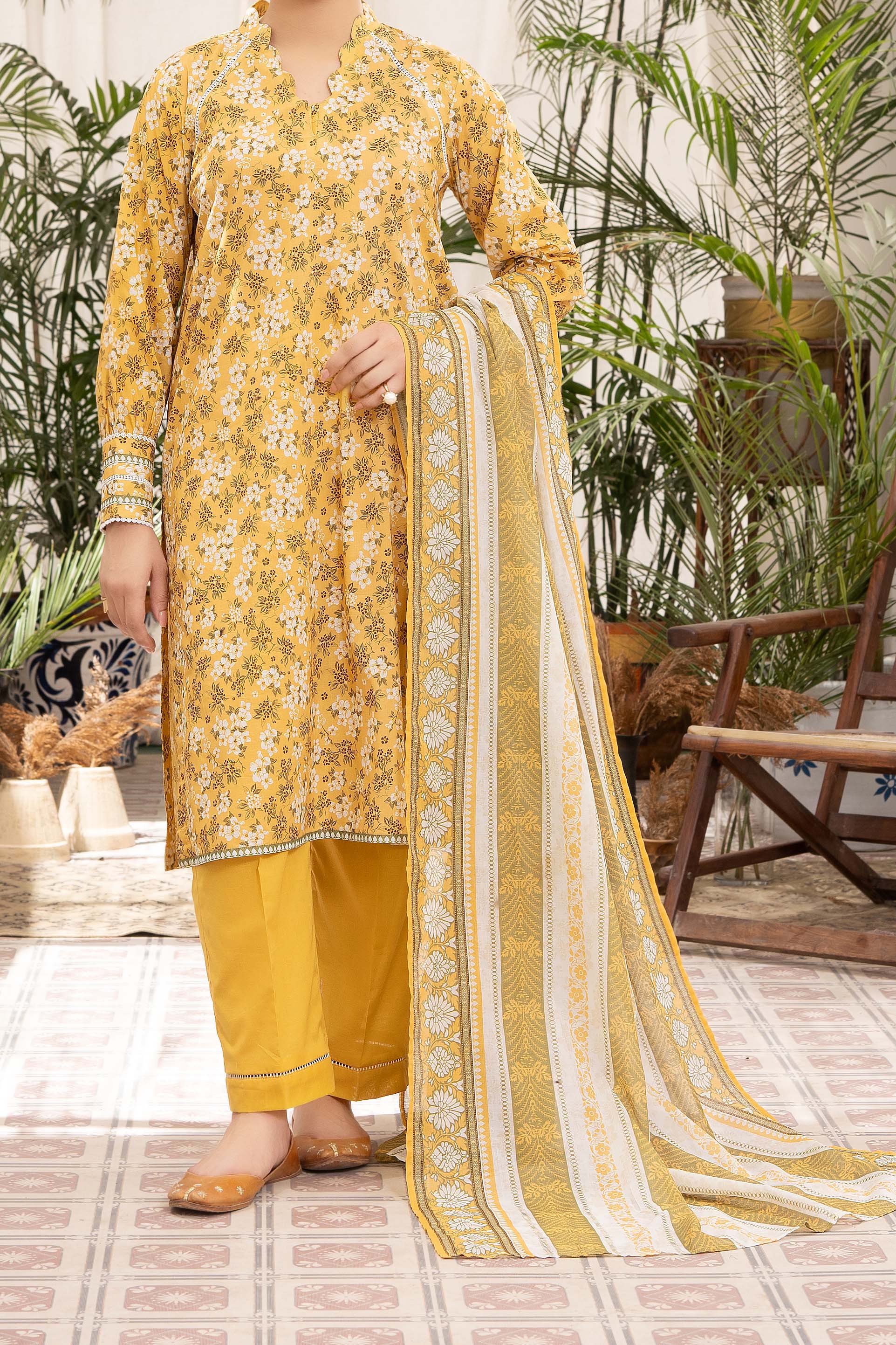 NUSL3310 Printed Lawn Suit - Unstitched 3Pc