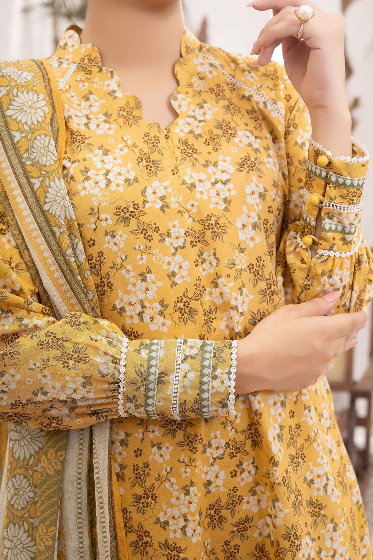 NUSL3310 Printed Lawn Suit - Unstitched 3Pc