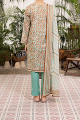 NPSL3138 Printed Lawn Suit - Stitched 3 PC