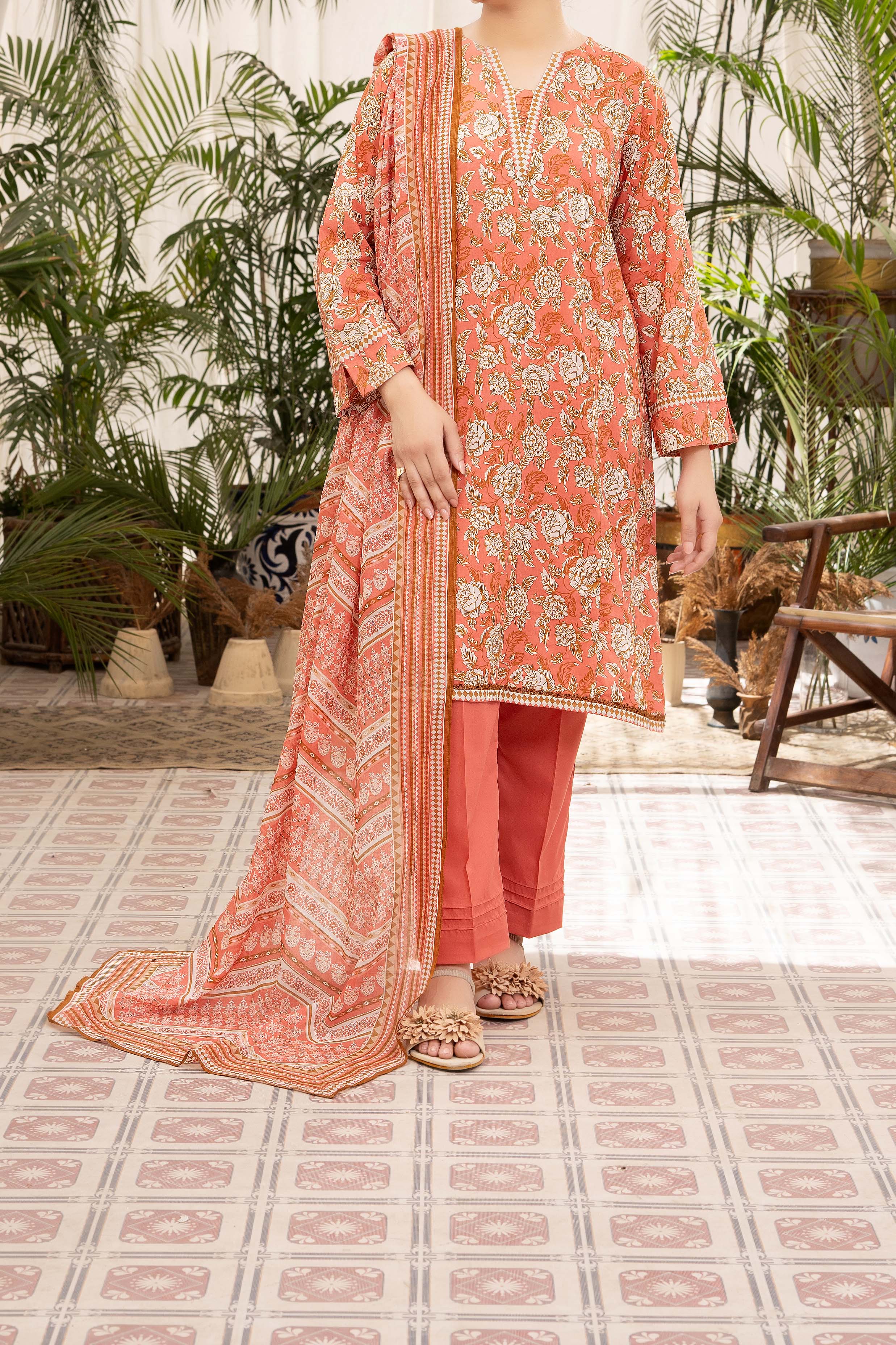 NUSL3308 Printed Lawn Suit - Unstitched 3Pc