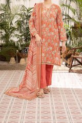 NPSL3136 Printed Lawn Suit - Stitched 3 PC