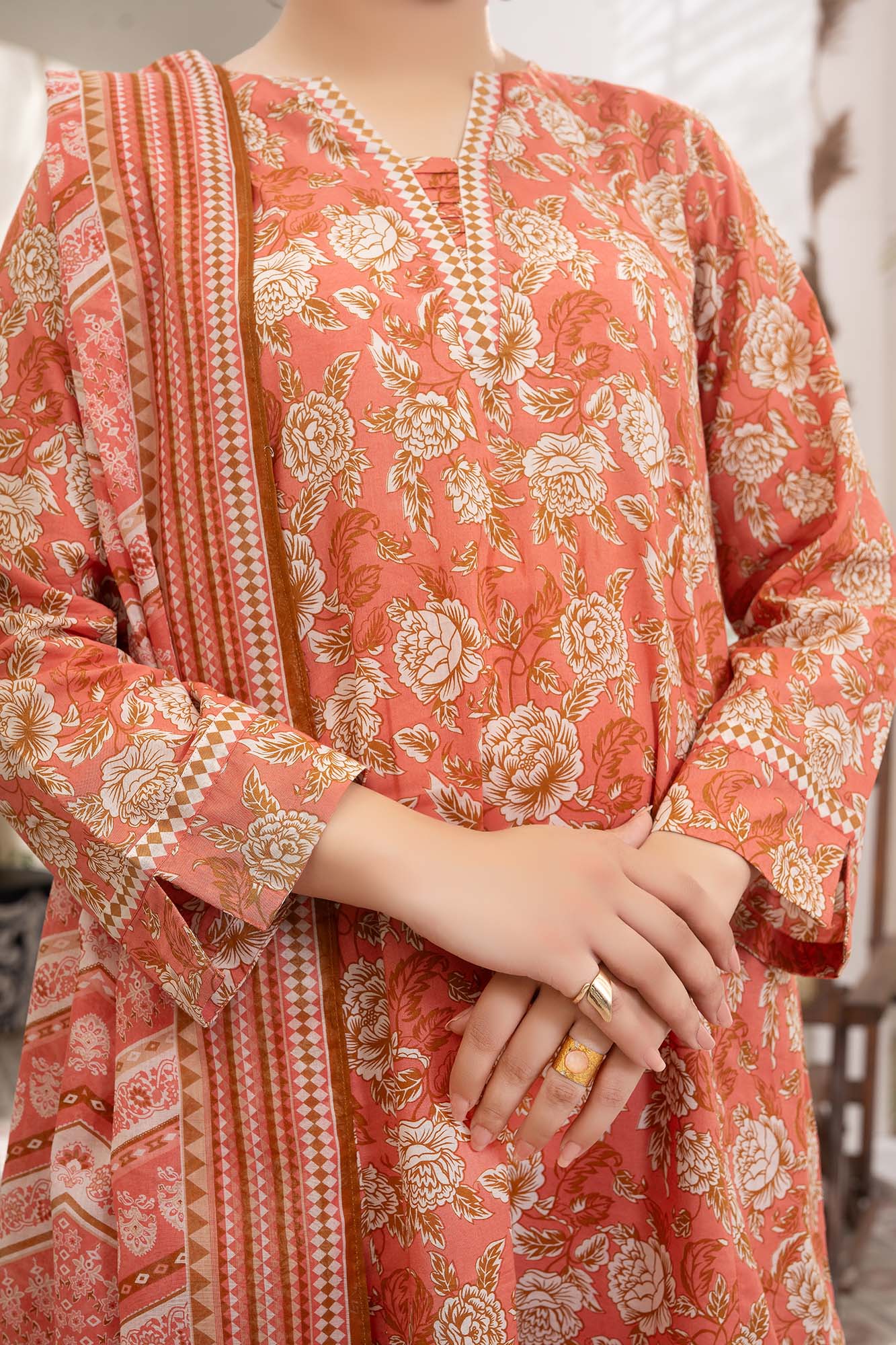 NUSL3308 Printed Lawn Suit - Unstitched 3Pc