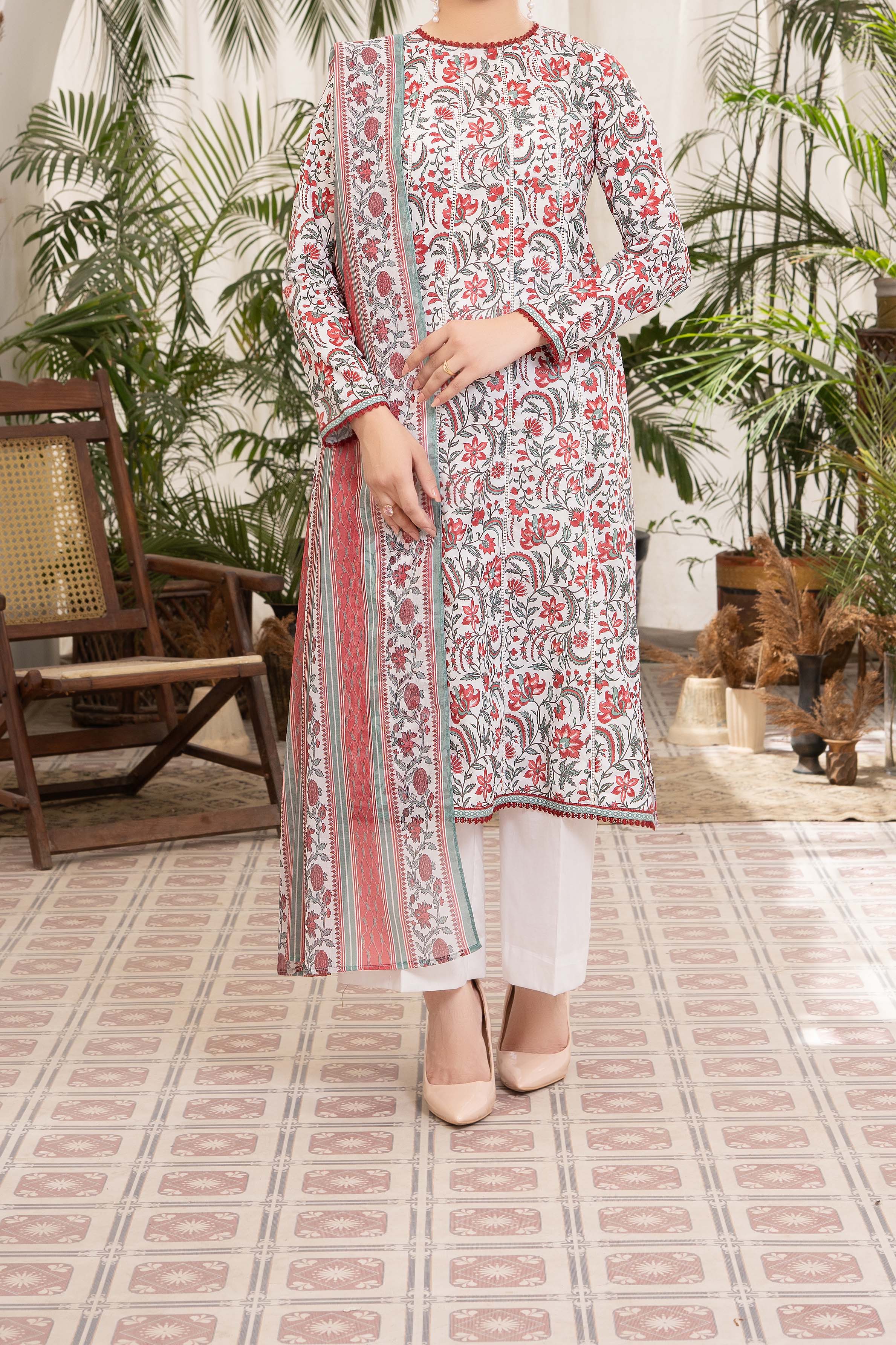 NUSL3304 Printed Lawn Suit - Unstitched 3Pc