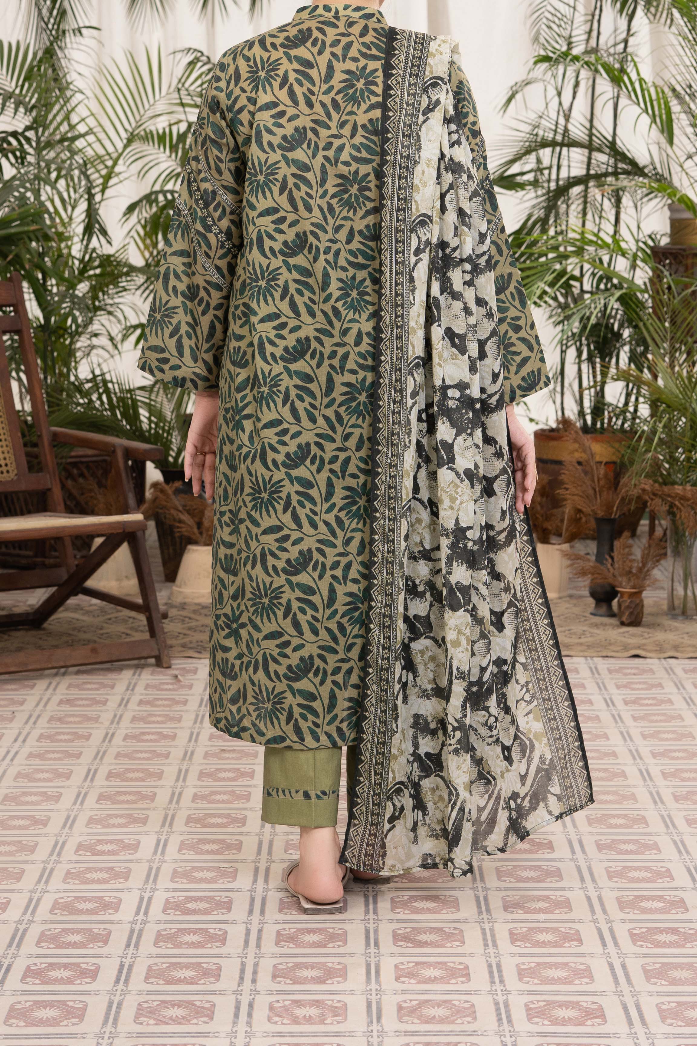 NUSL3296 Printed Lawn Suit - Unstitched 3Pc