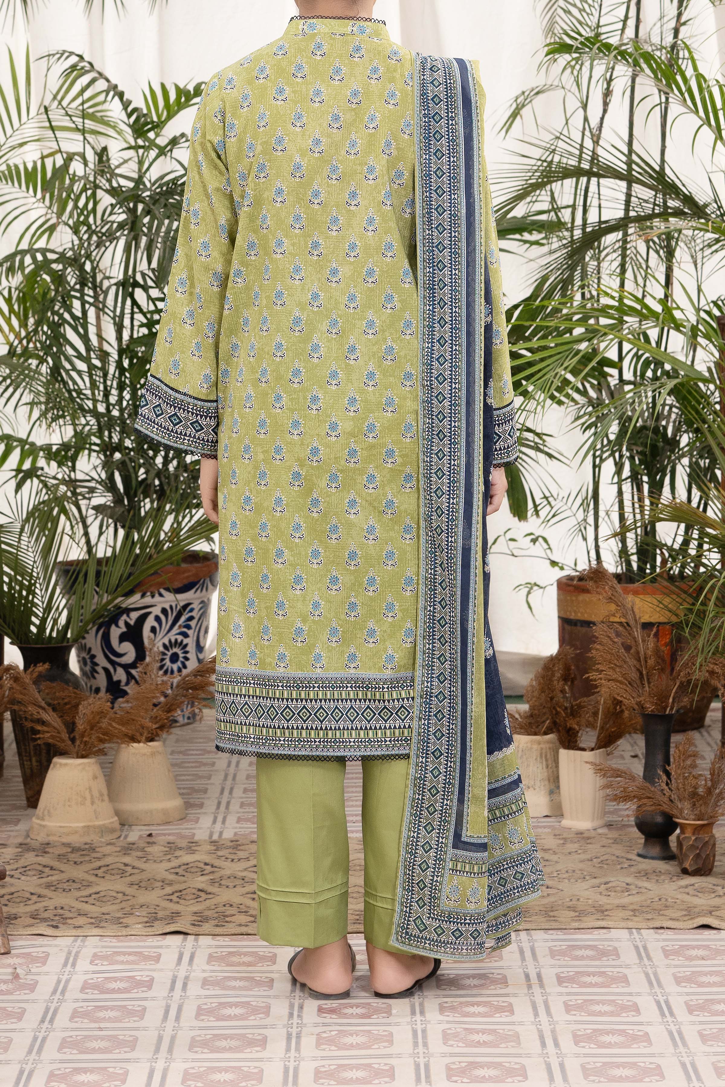 NUSL3300 Printed Lawn Suit - Unstitched 3Pc