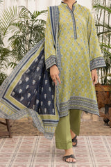 NUSL3300 Printed Lawn Suit - Unstitched 3Pc