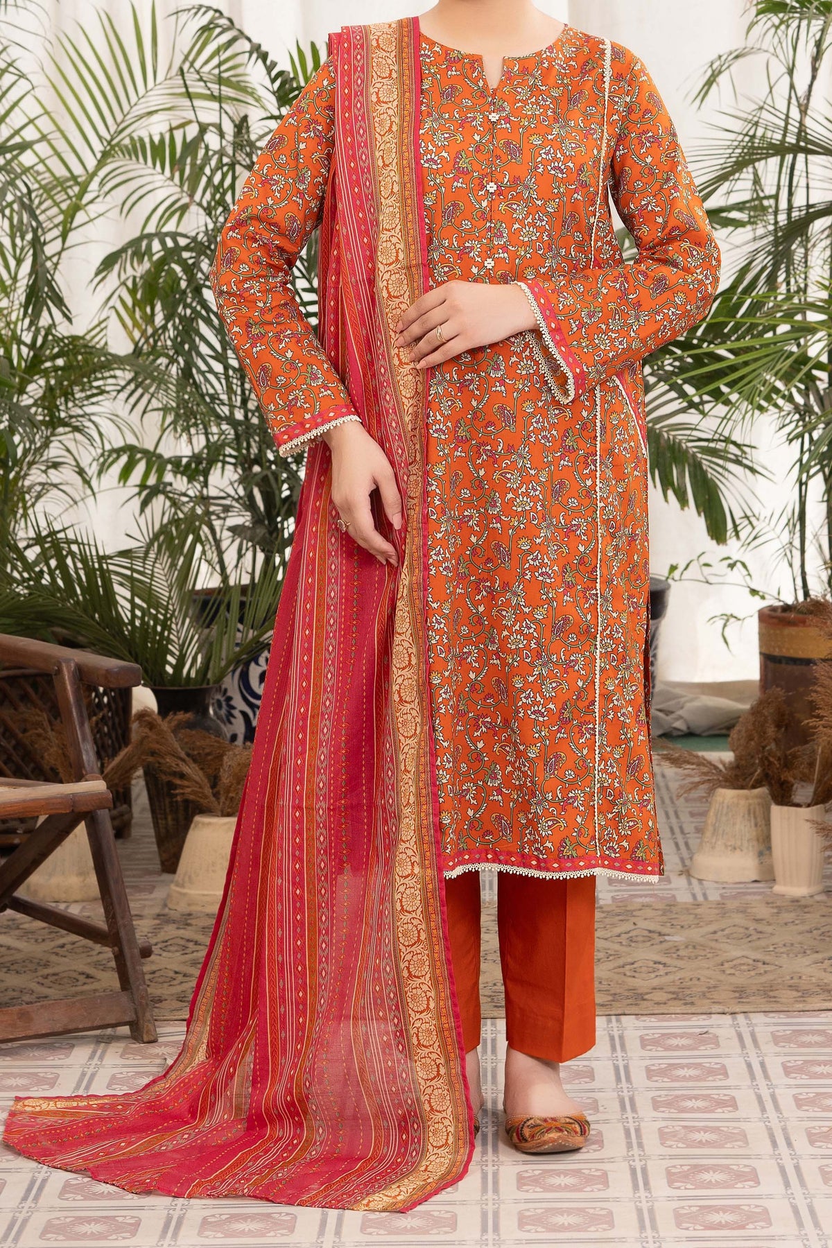 NUSL3319 Printed Lawn Suit - Unstitched 3Pc