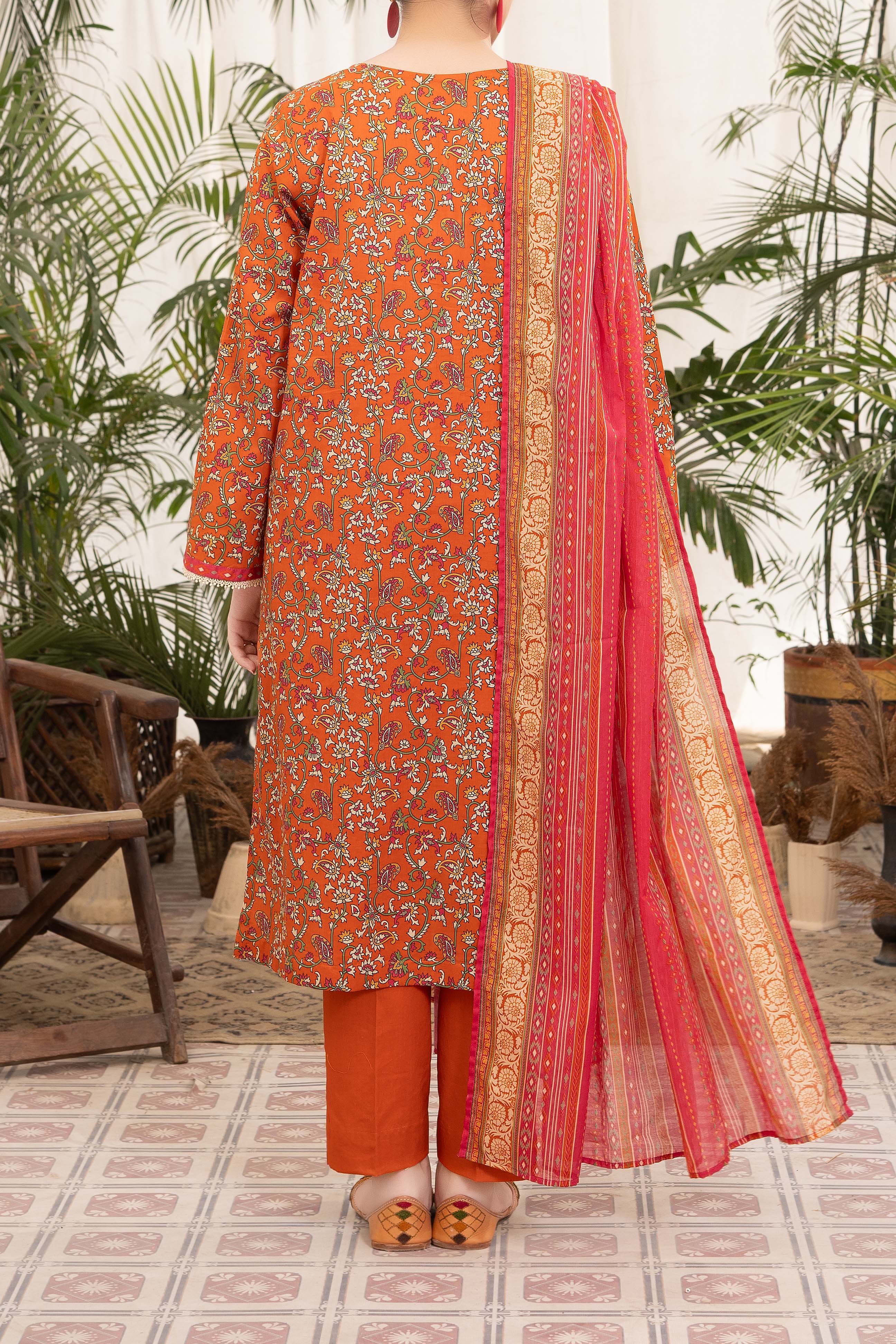 NUSL3319 Printed Lawn Suit - Unstitched 3Pc