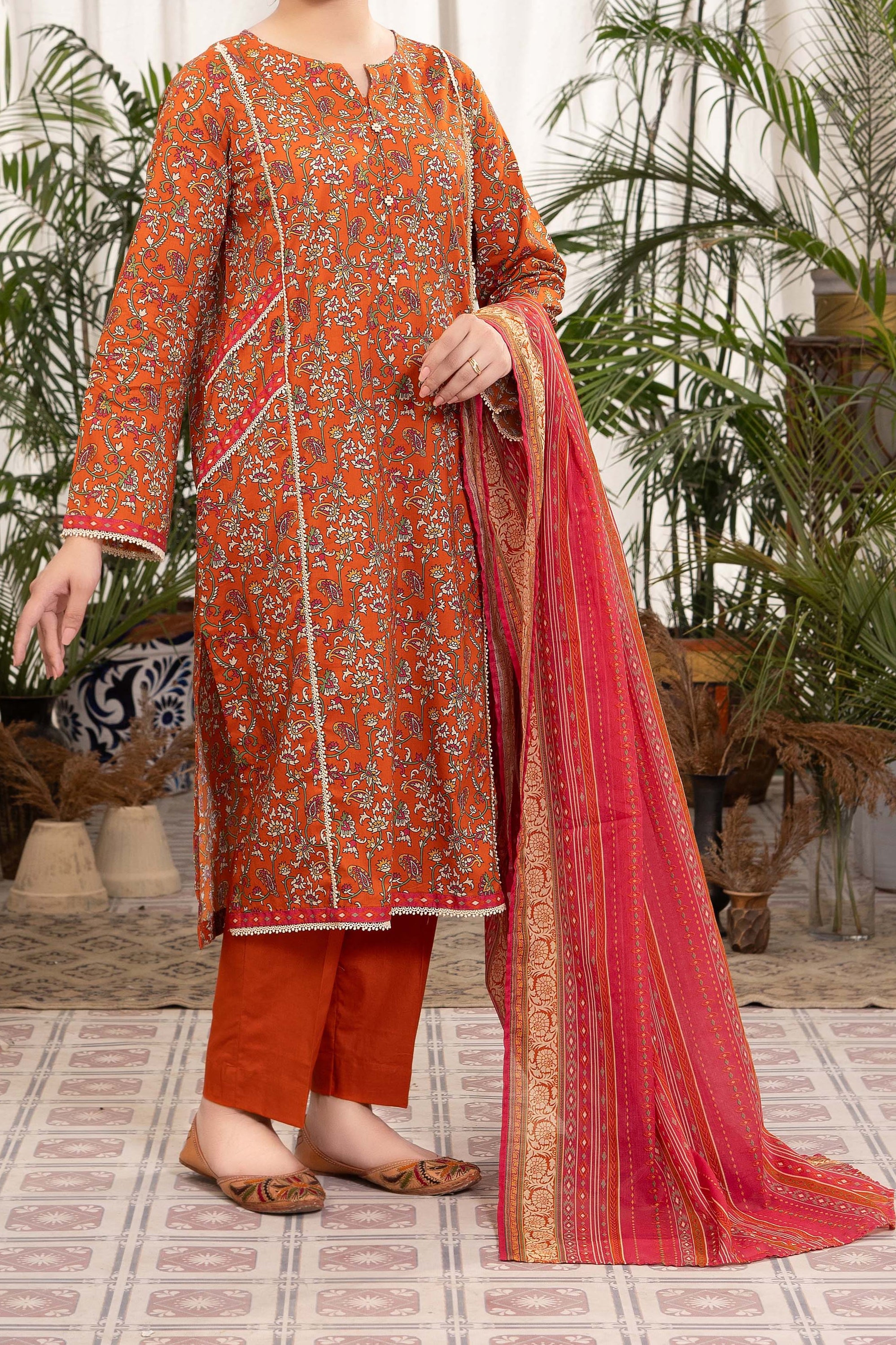 NUSL3319 Printed Lawn Suit - Unstitched 3Pc