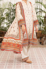 NUSL3301 Printed Lawn Suit - Unstitched 3Pc